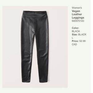 Abercrombie and Fitch vegan leather pants / leggings